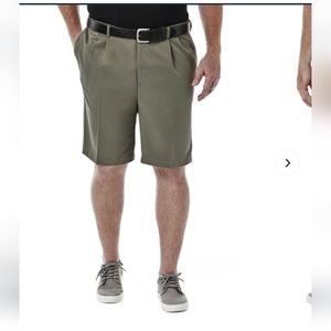 Haggar big and cool 18 taupe pleated front size 44 wicking dress shorts